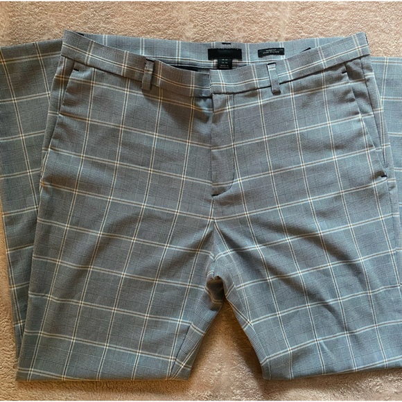 H&M Pants Gray Black White Brown Plaid Pants Poshmark